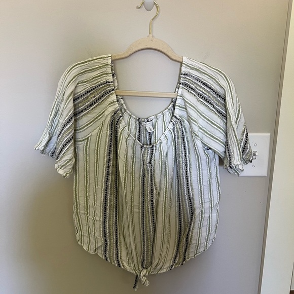 Cato Striped Green and White Women's Top - Picture 1 of 3